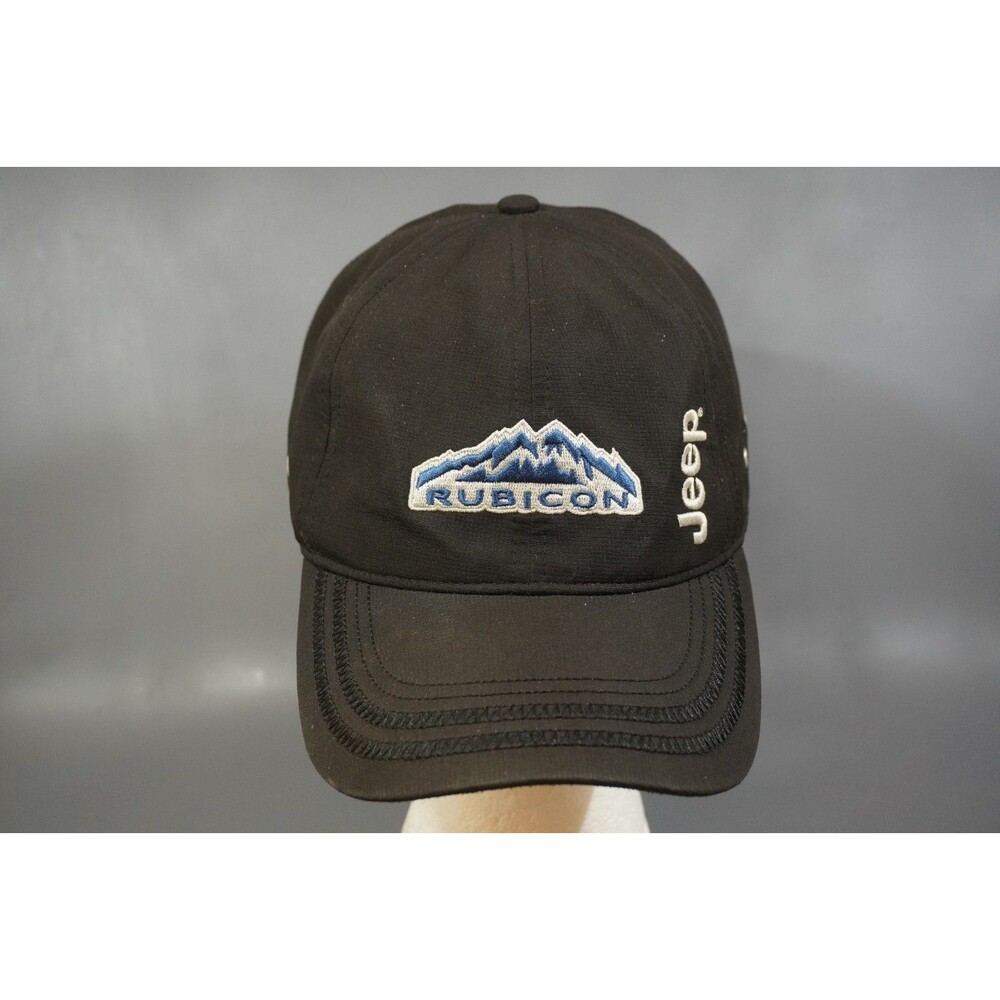 Jeep Rubicon Hat Cap Black Platinum Series Embroidered Mountain Patch Adjustable